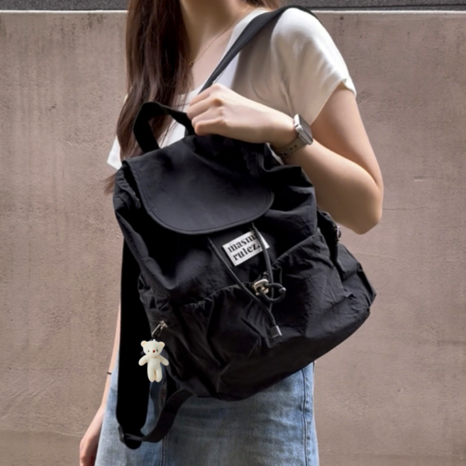 (정품/당일출고) 마스마룰즈 미니 백팩 귀여운 여성 학생 여행 가방 책가방 MSNSFP + 에이던스 곰돌이 키링