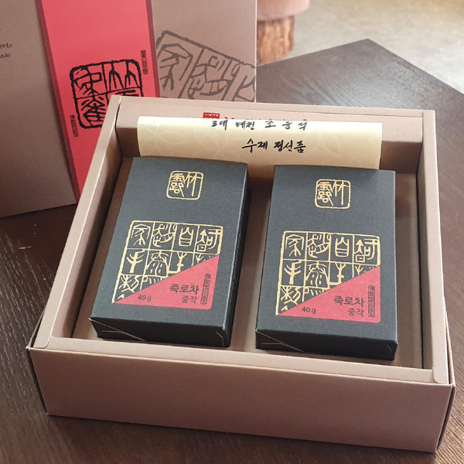 죽로차 조태연가 중작 녹차 지리산 하동 유기농 수제녹차 잎차 교수님 선생님 설 추석 명절 감사 선물세트, 1개, 80g
