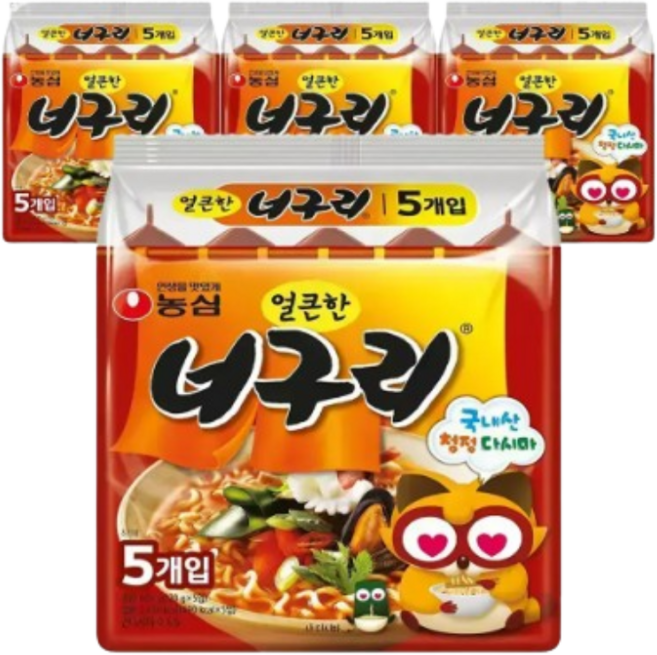 농심 얼큰한너구리 120g 5입 4개, 4세트