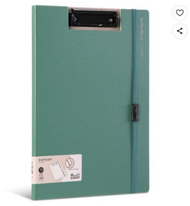 델리 누사인 고정스트랩 커버 클립보드 A4 180-NS, 1COLOR(그린), 2개