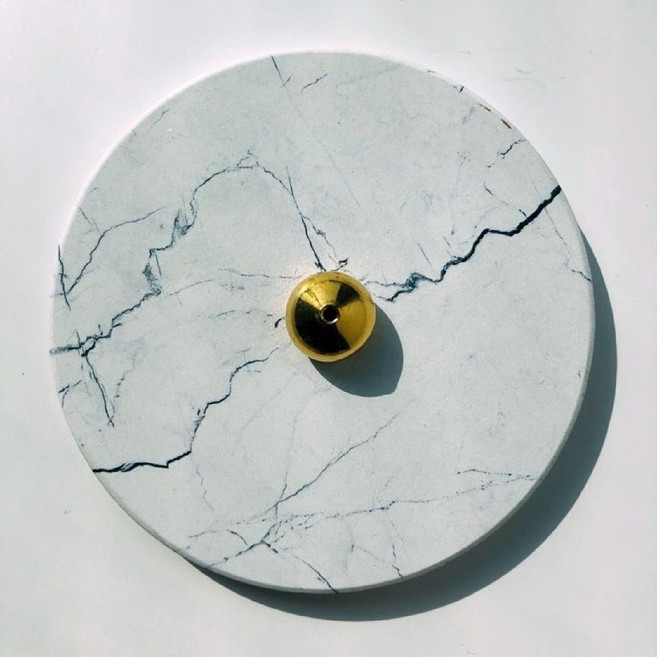 대리석 인센스 홀더 인텐스 향꽂이, 화이트(물방울홀더 포함)