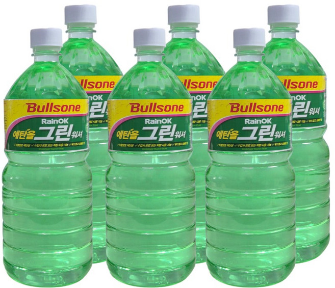 불스원 레인OK 에탄올 그린워셔액, 1.5L, 6개