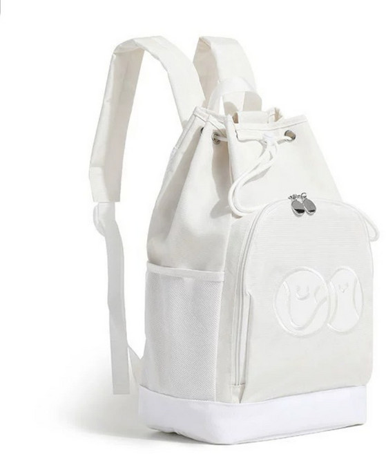 누비노 테니스 배트민턴 라켓 스포츠 백팩, 화이트, 1개