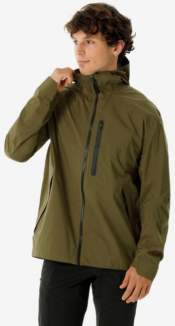 데카트론 Decathlon 남성 하이킹 경량 레인 자켓 MH500 - 골든 올리브 그린 758924