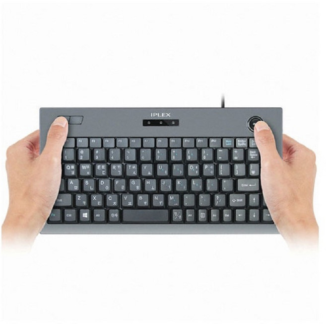 유선 일체형 미니 볼 마우스 키보드, 블랙, 트랙볼마우스키보드