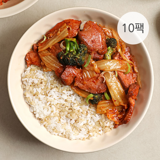 포켓쿡 훈제오리 김치 덮밥/ 냉동 밀키트 5분 간편조리 덮밥 저당식단 혼밥 자취요리 간편식, 10개, 300g
