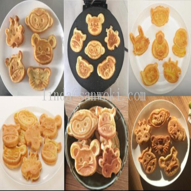 가정용 미니 호랑이 모양 머핀 기계 만화 와플 로스터 토끼 케이크 베이커 동물 빵 제조기, 02 미국, 01 220V