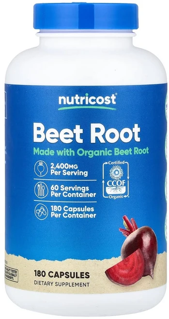 뉴트리코스트 비트루트 비트뿌리 2400mg 캡슐 180정 (캡슐 1정당 800mg), 1개, 180개 - 쿠팡