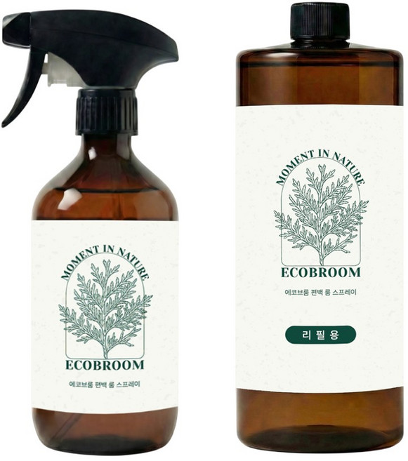 에코브룸 편백 탈취제 룸 스프레이 500ml+리필세트 피톤치드 새집증후군제거, 1세트, 1.5L