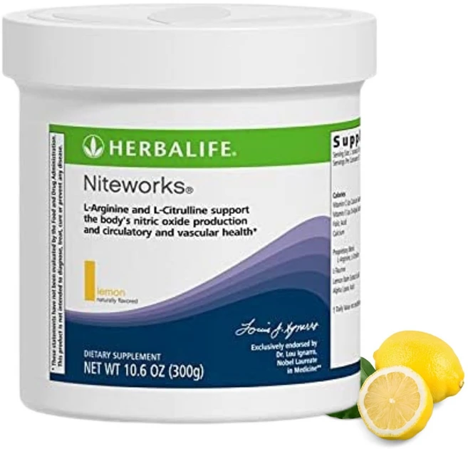 허벌라이프 나이트웍스 (레몬 맛) 심장 건강 및 활력을 위한 심혈관 건강 지원 음료 (300g), 1개 - 쿠팡