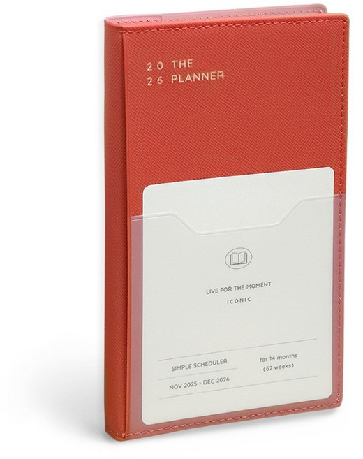 아이코닉 위클리 다이어리 스케줄러 2026 더 플래너 S, 0VERMILION, 1개