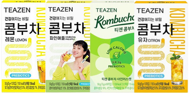 티젠 콤부차 4종세트 5g x 10개입 (레몬 + 파인애플 + 샤인머스캣 + 유자)