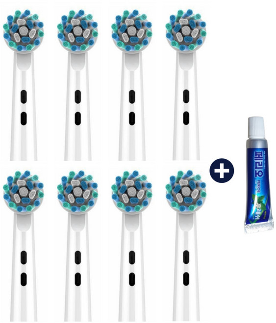 티커스트 오랄비 호환 크로스액션 전동 칫솔모 EB50-X 8개입 + 페리오 미니 치약, 1세트