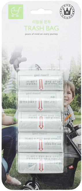 맘네스트 휴대용 디스펜서 기저귀 쓰레기 비닐 봉투 리필용, 1개, 3L