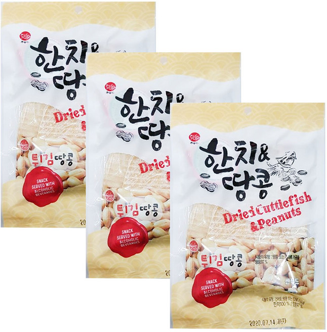 썬푸드 한치땅콩55g 3봉지 고추장포함, 3개, 55g