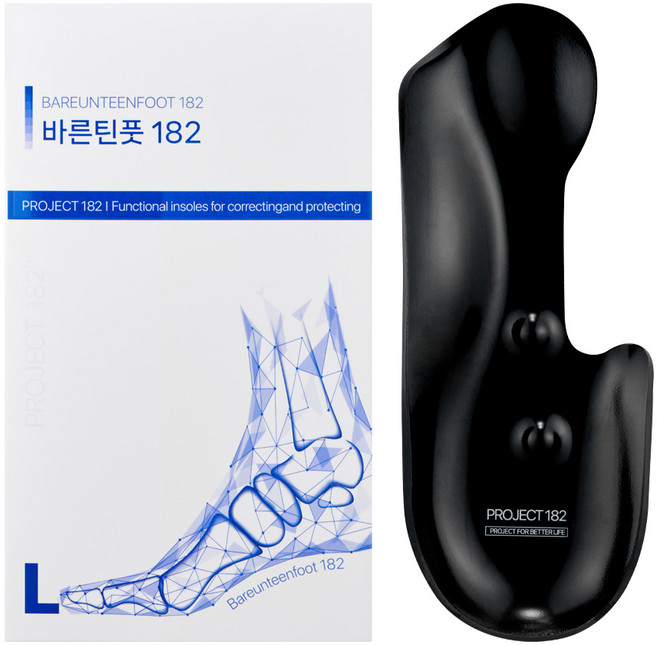 프로젝트 182 바른틴풋 182 성장판자극 휜다리고정깔창, 1개