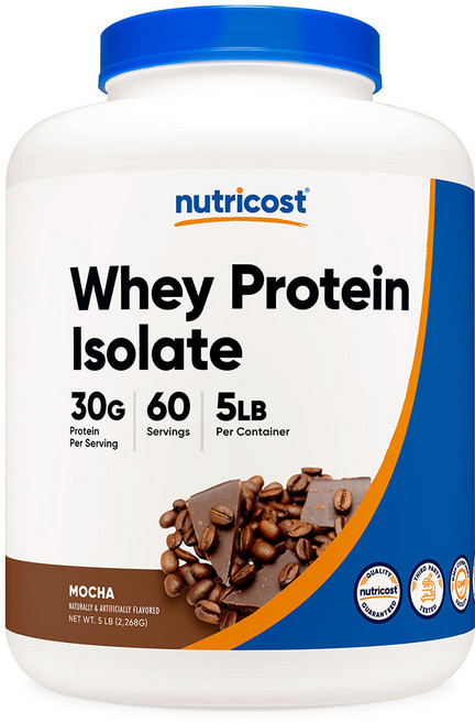 뉴트리코스트 WPI 웨이프로틴 아이솔레이트 맛있는 단백질 보충제 2268g 모카맛 1개, 2.268kg