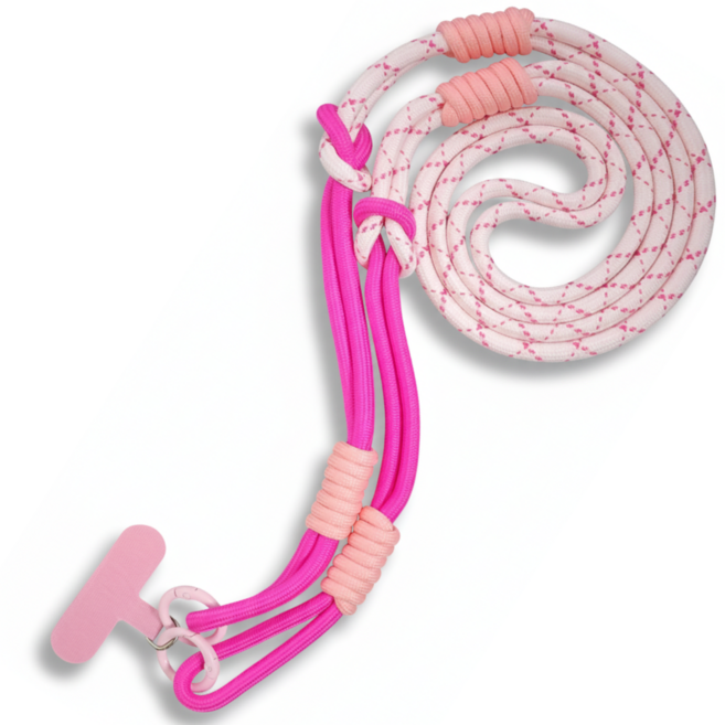 두두타운 핸드폰 손목 어깨 스트랩, 1개, 딥핑크+핑크