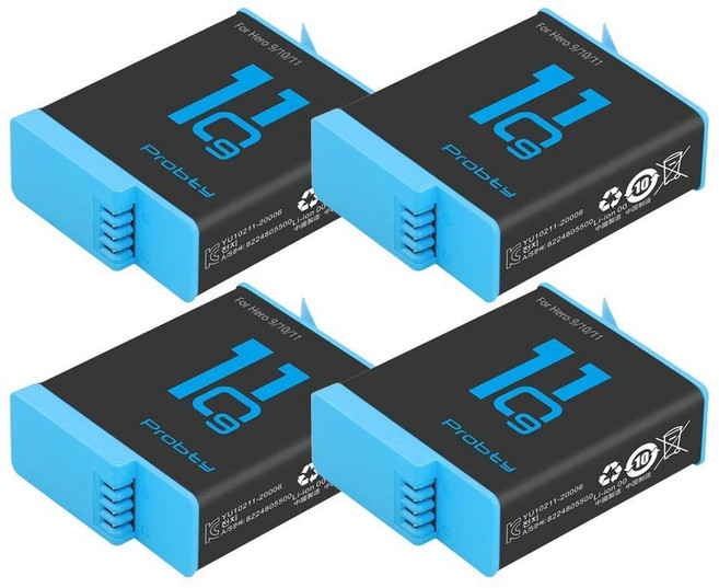 GoPro 9 10 11 3 슬롯 고속 충전기 박스 1850mAh 배터리 액세서리, 03 4 Pcs Battery, 02 4 Pcs Battery