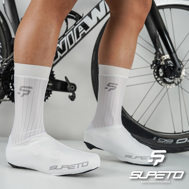 슈페토 자전거 슈커버 클릿 슈즈 커버 방풍 에어로 사이클링 SUPETO, 화이트, 260
