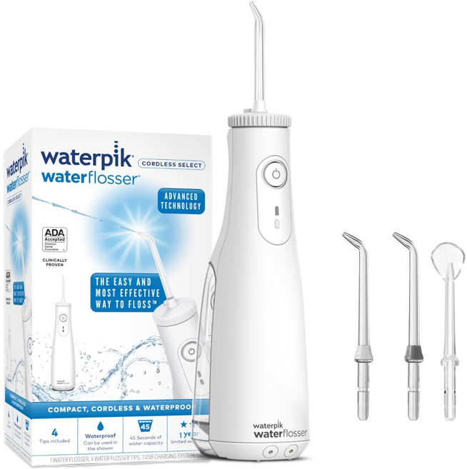 Waterpik WF-10 200ml (워터 픽) 무선 셀렉트 방수 사양 구강 세정기 제트 워셔