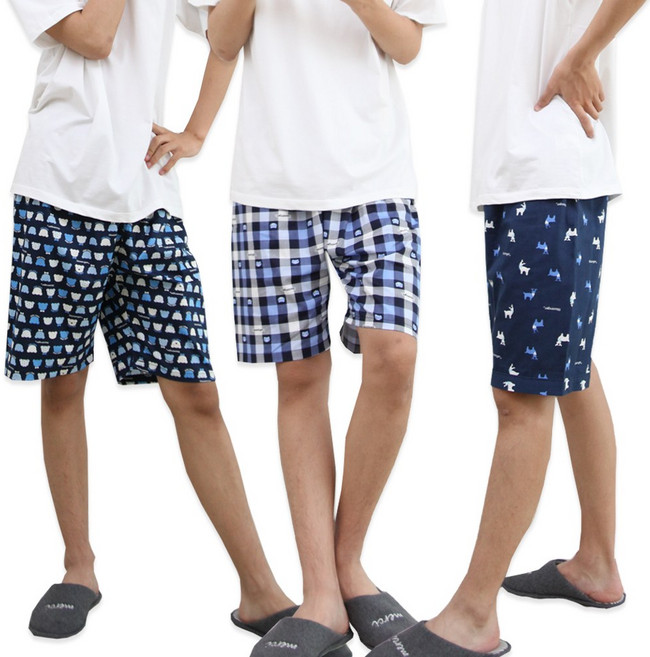 특면100% 캐릭터 5부 남자 잠옷 바지 국내산 파자마 바지 홈웨어 하의