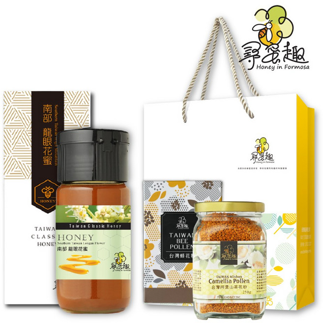尋蜜趣 台灣龍眼蜜 700g, 1個, 野淬700g+阿里山花粉+禮袋
