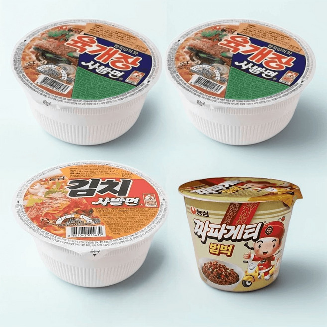 농심 컵라면 소컵 3종세트 육개장 김치사발면 짜장범벅 총24개, 24개