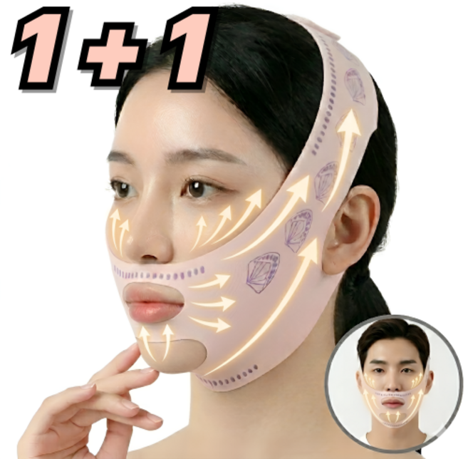 코르비아 V라인 리프팅밴드 페이스 슬리밍 밴드 턱살밴드, 1+1