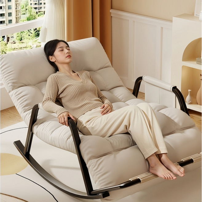 몬테리아 흔들의자 1-2인용 흔들의자 소파 편안한 리클라이너 G518-068, 1개, 흰색120×90×52cm (1~2인용)