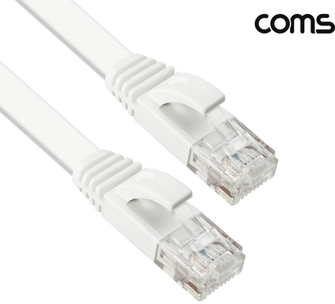 Coms NC043 CAT.6 UTP 플랫 랜케이블 50cm 평면(Flat)타입 랜선 다이렉트 기가비트, 1개