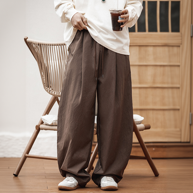 HANYO 남자 히든 밴딩 와이드 베이직 빅사이즈 롱다리 팬츠 구김방지 슬랙스