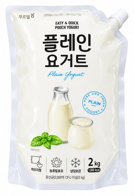 푸르밀 플레인 요거트, 1개, 2kg