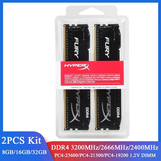 DDR4 FURY 8GB 2X8GB 32GB 2666MHZ 메모리아 16GB 3200MHZ RAM 메모리 2400MHZ 키트 288핀 PC4 2V 25600