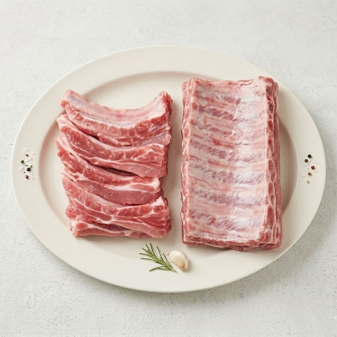 손질완료 쪽갈비 한돈 냉장 등갈비 컷팅 1kg, 1개