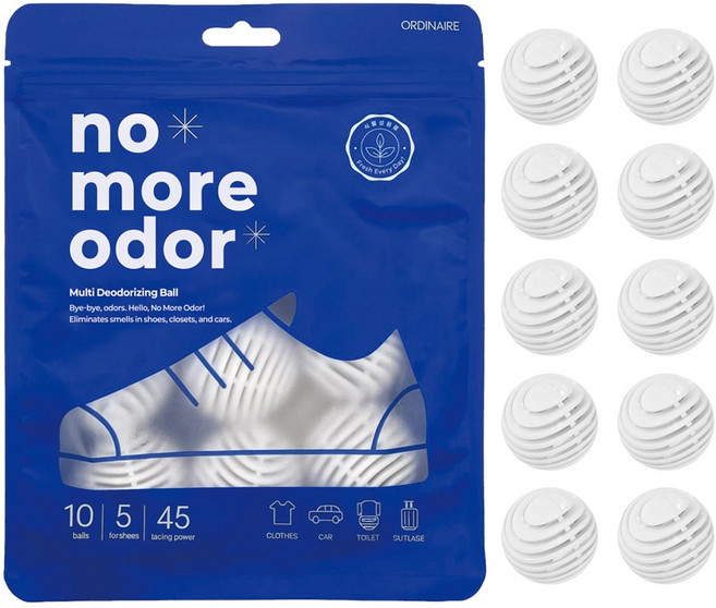 오디네어 신발 발냄새 걱정 끝 강력 탈취제 옷장 신발장용 레몬향, 8g, 10개