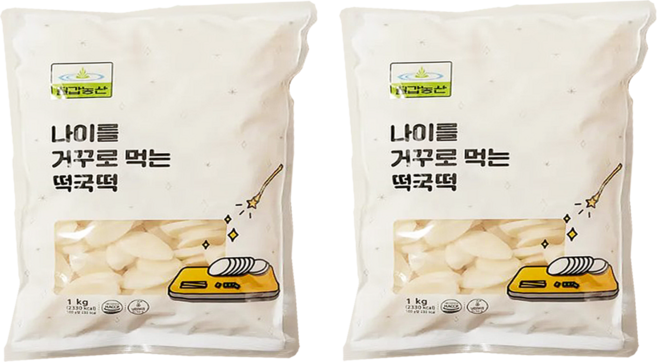 칠갑농산 나이를 거꾸로 먹는 떡국떡 1kg x 2개 / 냉장 쌀떡 쌀떡국떡 만두국