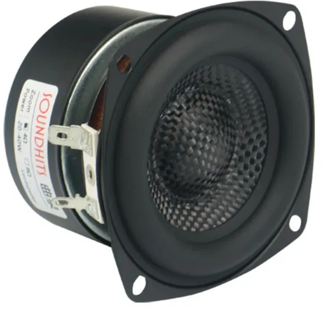 저주파 우퍼 서브우퍼 스피커 유닛 베이스 하이파이 라우드 유리 섬유 우븐 대야 25 ~ 40W 3 인치 4 8o, 01 Square 4 Ohm 1PCS