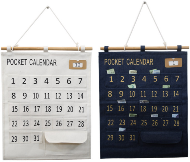 빅트리 한달 약달력 생활비 달력, 네이비