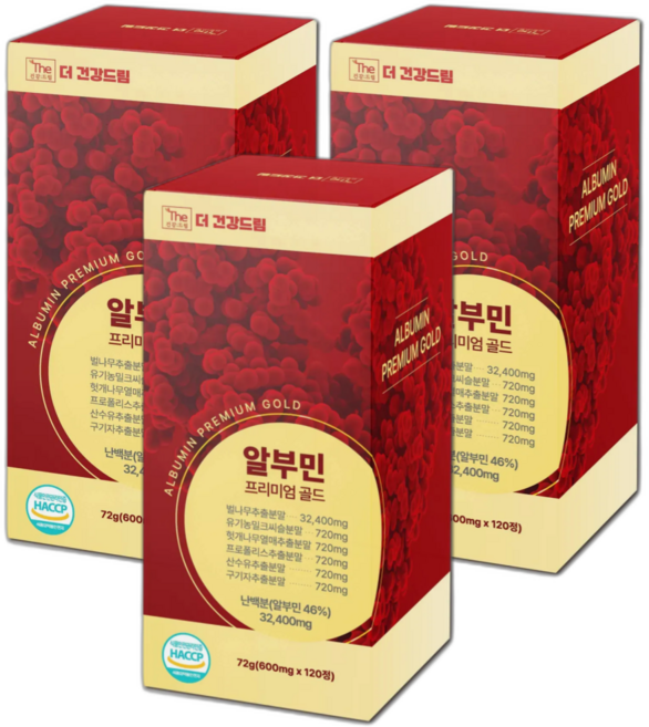 더건강드림 알부민 프리미엄 골드, 3개, 120정