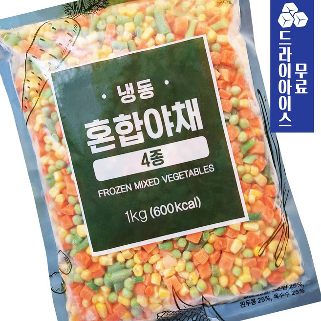 분이네 아토 냉동 혼합야채 (4종) 1kg 그린빈 완두콩 옥수수 당근 외식용 샐러드용, 1개