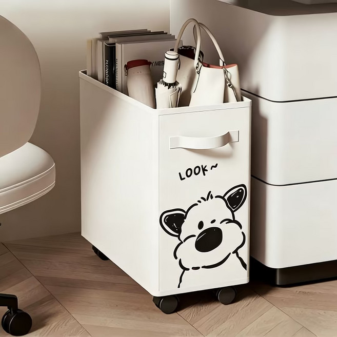 천(옷감) 소재 정리 바구니 - 고양이/강아지 무늬, 1개, 흰색 강아지 모델