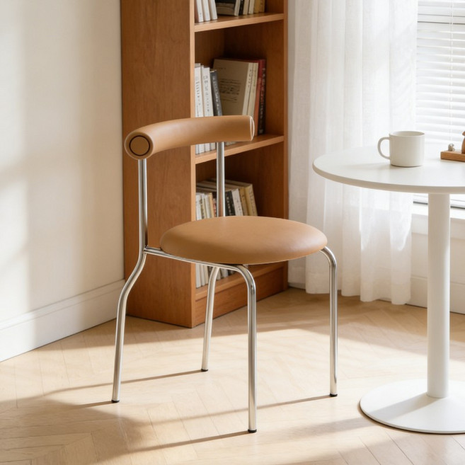 쿠리브 가정용 모던 인테리어 화장대 식탁 의자 2p, 2개, 브라운