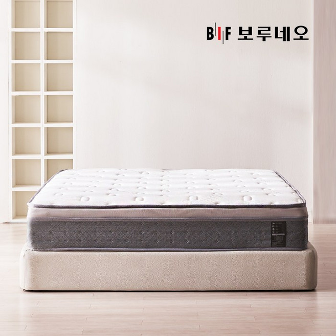 BIF보루네오 디에르 픽셀 퀸 유로탑 독립스프링 매트리스, 퀸Q_화이트그레이, 24cm