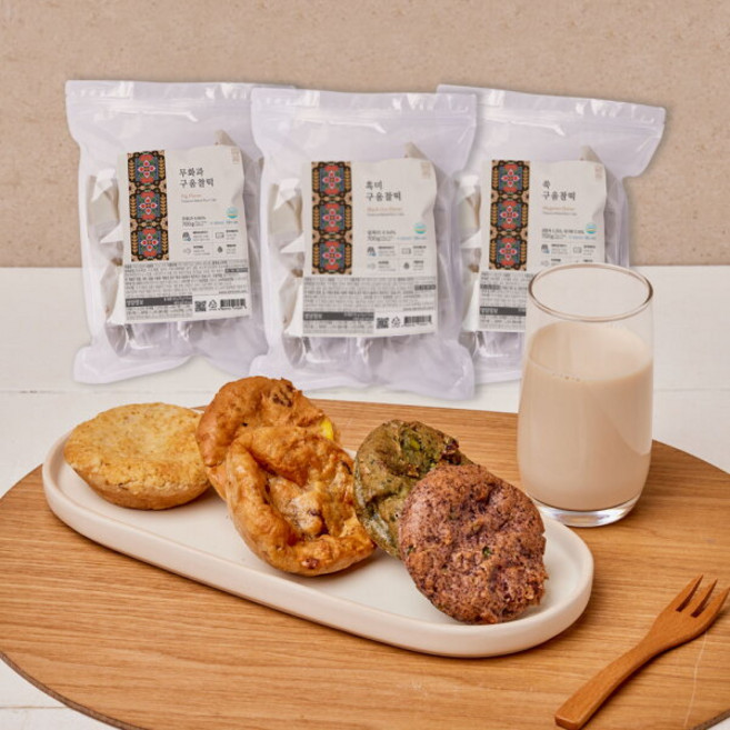 [담꽃] 프리미엄 구움 찰떡 70g x 30봉 (흑미10ea 쑥10ea 무화과10ea), 1박스, 2.1kg