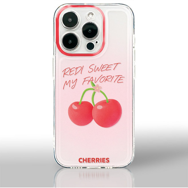 셀론스타 SP122 레드듀오체리 클리어 젤리 스페이스 스마트폰 케이스