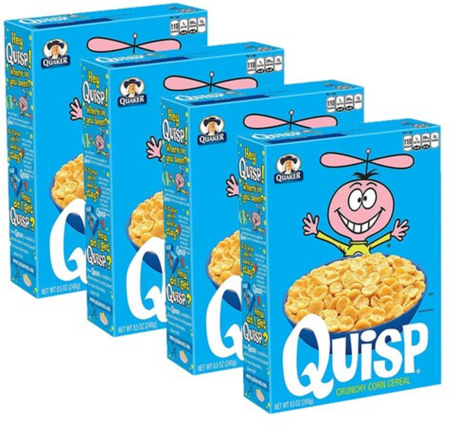 Quaker 퀘이커 키스프 크런치 콘 시리얼 240g x 4팩 Quisp