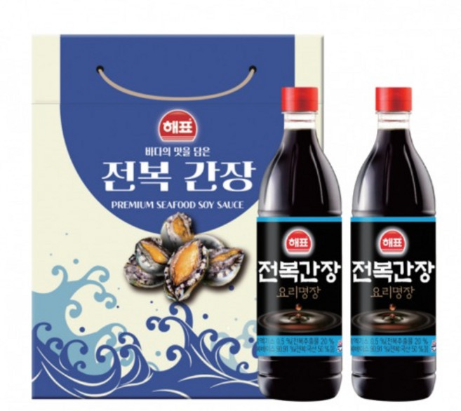 해표 전복간장 500ml x 2P 국내산 100% 명품 요리 어간장 설날선물세트, 1세트, 1L
