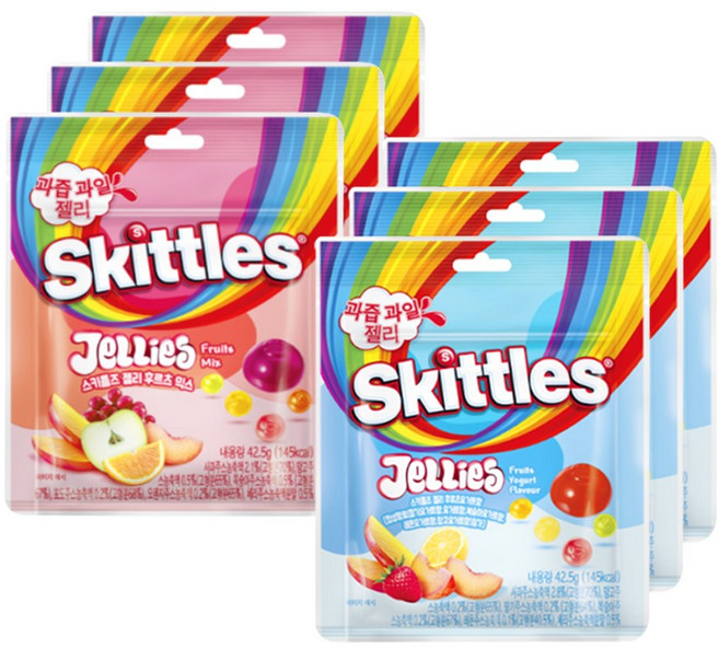 스키틀즈 젤리 후르츠믹스+후르츠요거트향, 42.5g, 3세트
