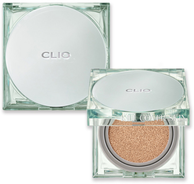 CLIO Kill Cover Skin Fixer 氣墊粉餅 Linen 持久定妝 輕盈透氣, 21N 正裝加補充, 1個